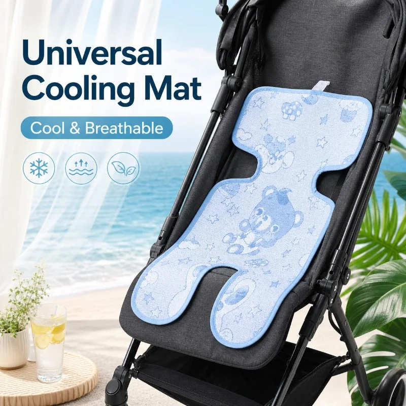 Universal Summer Ice Silk Baby Stroller Cooling Seat Pad Breathable Washable Cushion for Car Seat High Chair Pushchair