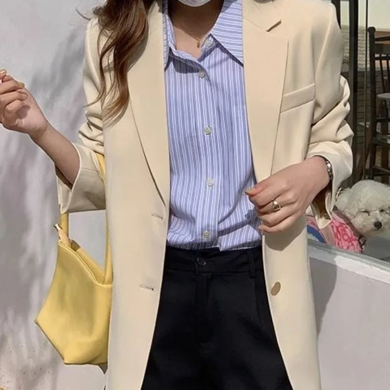 2023 New Jacket Extra Large Small Suit Coat for Women Spring Surcoat Autumn Outerwear Loose Back Split Casual Suit Blazer