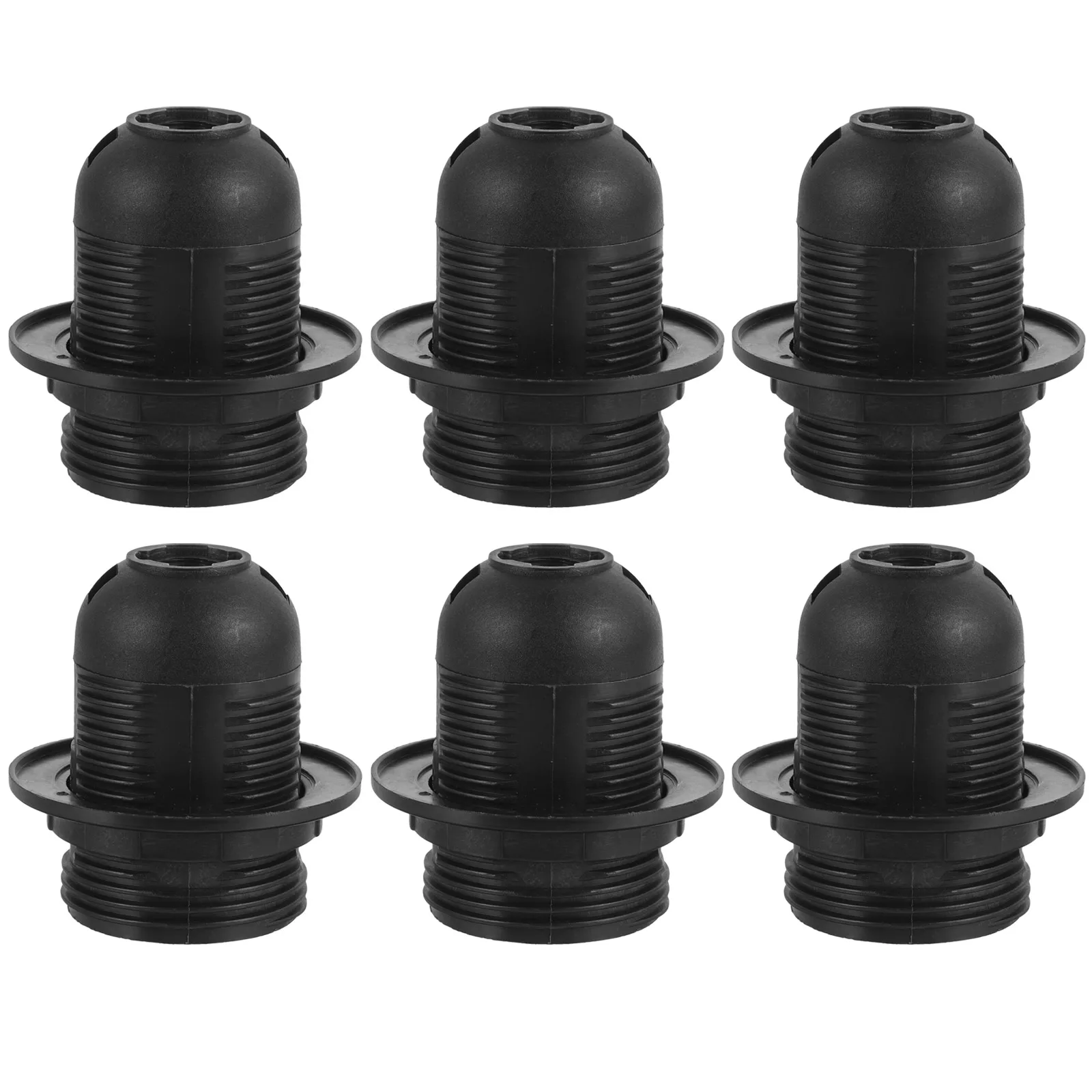 

6pcs E27 Lamp Head Accessories Black Light Socket Parts for Table Lamps Chandeliers Wall Lights Home Office LED Bulb Base