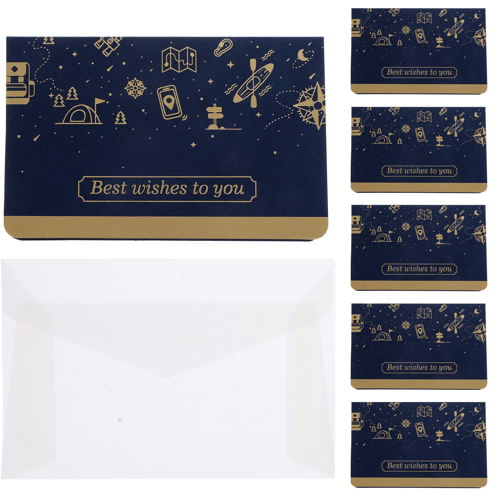 

6 Sets Greeting Card Festival Blessing Cards Simple DIY Holiday Message Cards Best Wishes Party Invitation Card Bulk