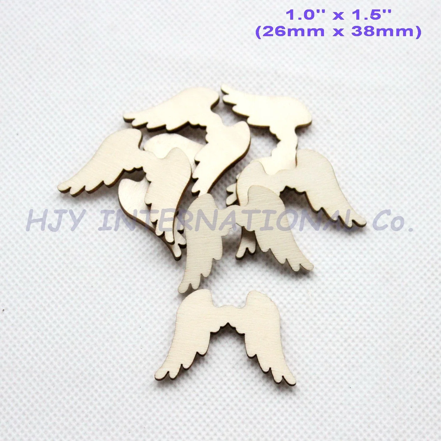 30pcs/lot 38mm Natural Blank Wood Angle Wings Ornaments Rusitc Favor Crafts Supplies-CT1433B