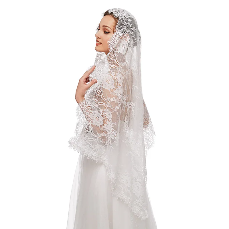 Lace Mantilla Catholic Veils Elegant Latin Mass Head Covering Scarf For Women Spanish Infinity Church Chapel Veils Bride Veils