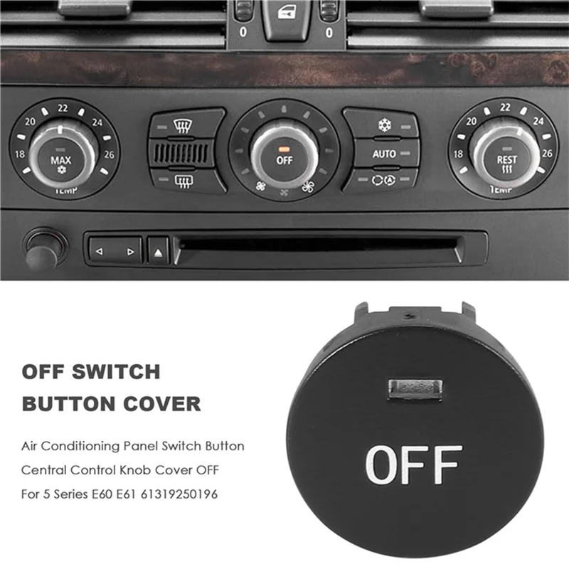 

1Set/6Pcs Central Air AC Panel Switch Button For BMW 5 6 Series E60 E61 E63 E64 61319250196 OFF MAX REST AUTO Knob Cover Parts-A