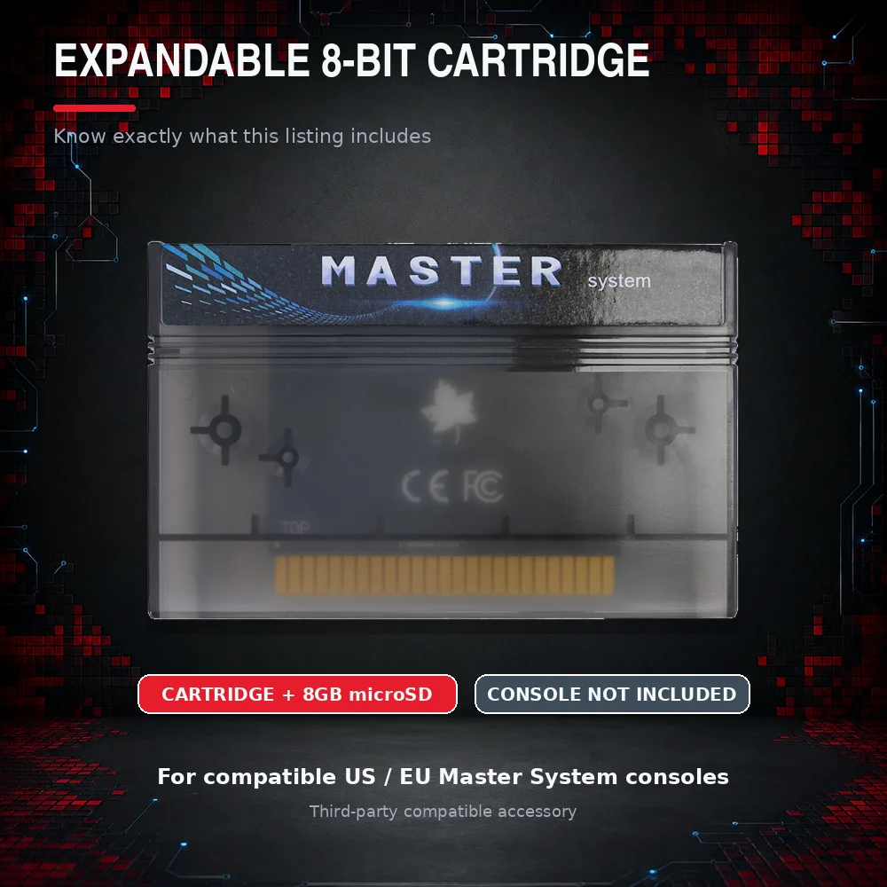 1400 in 1 Game Collection Cartridge with 8GB MicroSD Card for SEGA Master System & SG-1000 Expandable US/EU Version