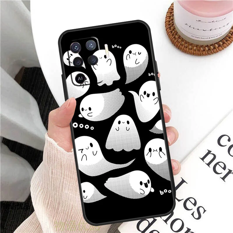 حافظة هالوين مخيف الشبح لهاتف اوبو A38 A80 A60 A40 A78 A18 A98 A58 A96 A76 A16 A94 A74 A54 A15 A17 A57 A77 A5 Pro