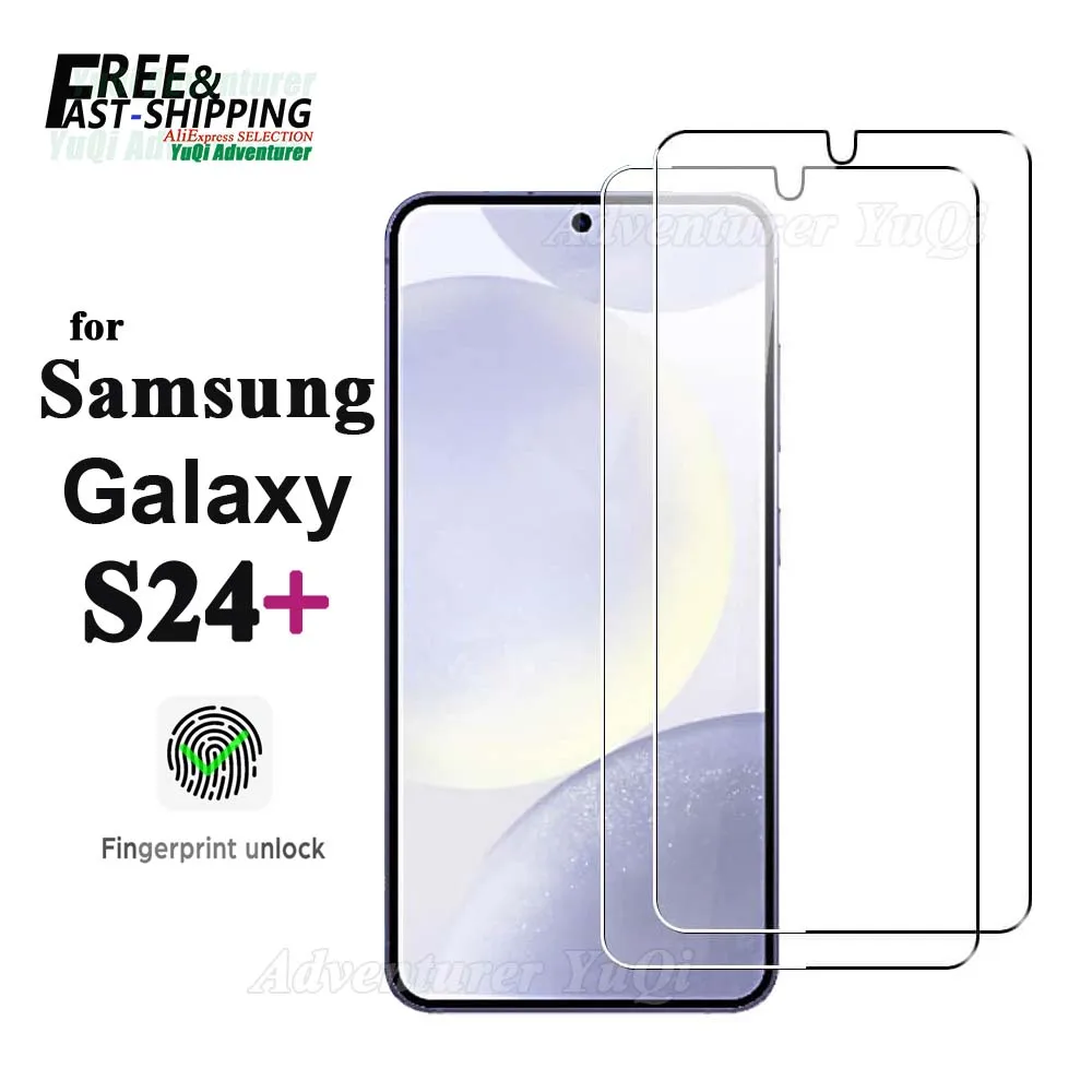 

Screen Protector For Galaxy S24 + Plus Samsung 6.7 inch Tempered Glass HD Crystal 9H Anti Scratch Fingerprint Unlock