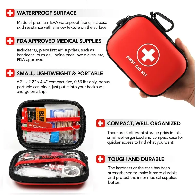 PU Leather Portable First Aid Kit Multifunctional Zipper Medical Storage Bag Outdoor Home Travel Emergency Medicine Organizer - view 4