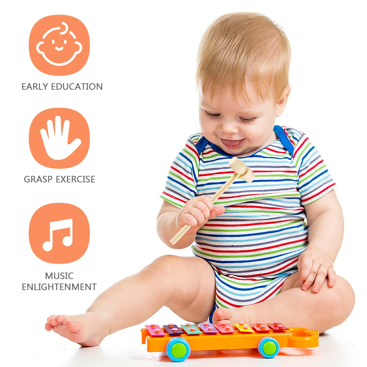 20 قطعة من الخشب الصلب المطرقة الصغيرة أداة ضرب صغيرة للأطفال تطوير التنسيق بين اليد والعين النشاط التعليمي ديكور المنزل #5