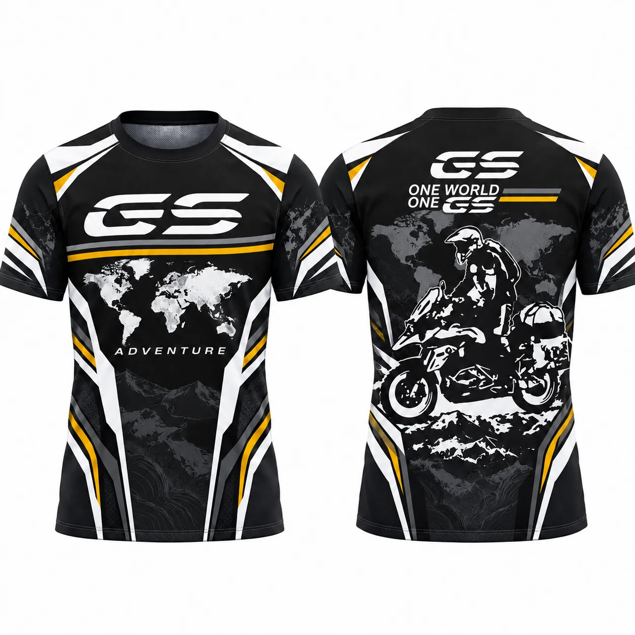 GS Adventure Motorbike Riding High-Quality T-Shirt Men Mountain Road Full Print Quick Dry Short Sleeve Biker Outdoor Sportswear