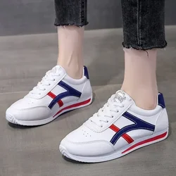 2025 New Small White Shoes Women Flat Leather Matching Running Shoes Women's Casual Sports Woman Shoes Zapatos De Mujer