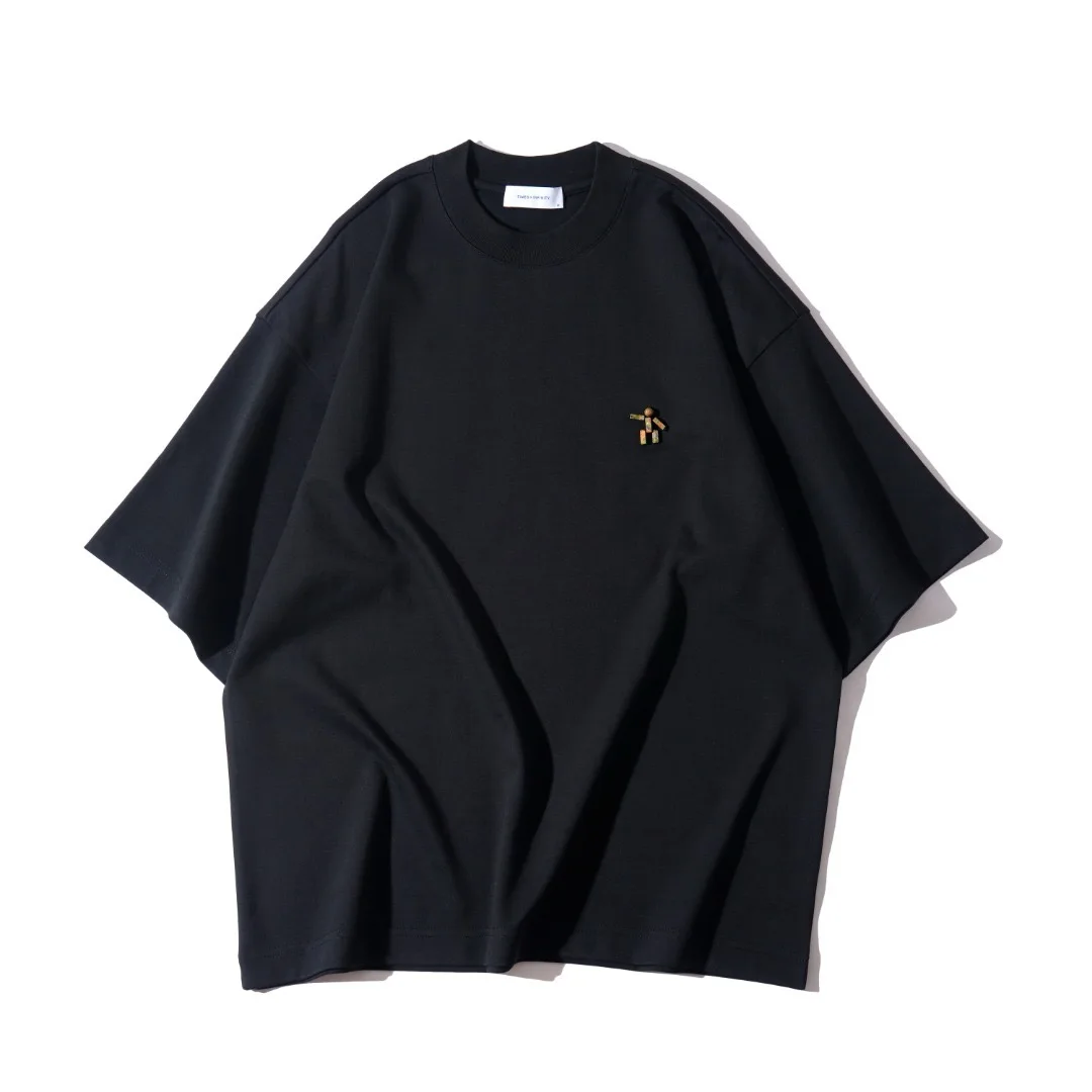 25 Spring/Summer New Product Short-Sleeved Cartoon with Stone Design - Oversized for Spring 2025 - Minimalist T-Shirt with Short