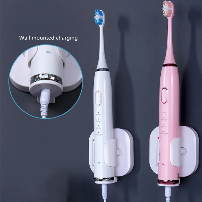 Wall-Mounted Toothbrush Elétrica Stand Rack, Space Saving Holder, Organizador, Acessórios do banheiro