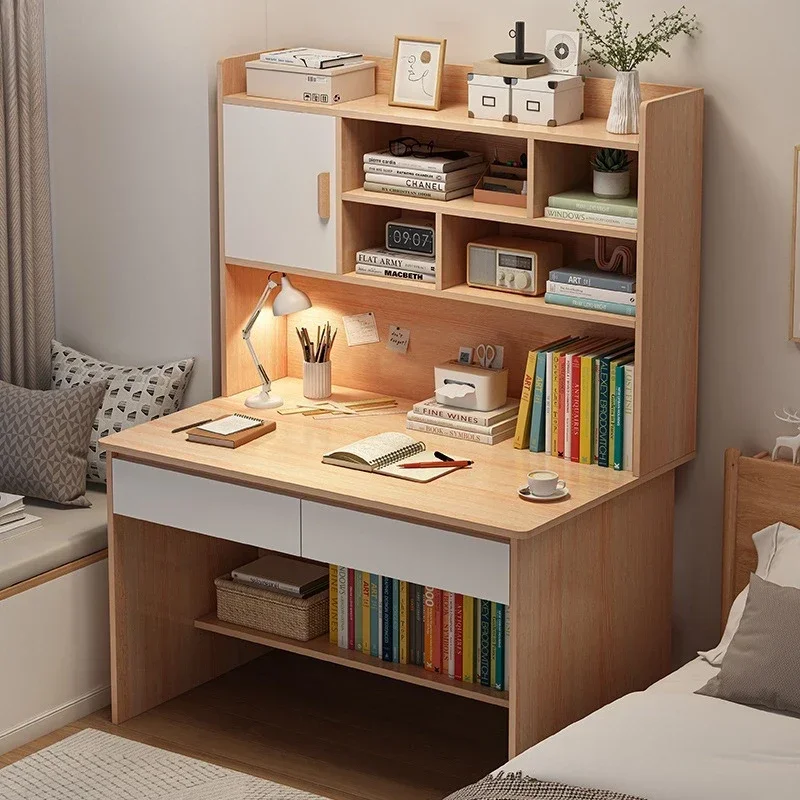 Durable Desk Home Modern Simple Bookshelf Integrated Student Bedroom Learning to Write With Drawing Desk Office Computer Desk