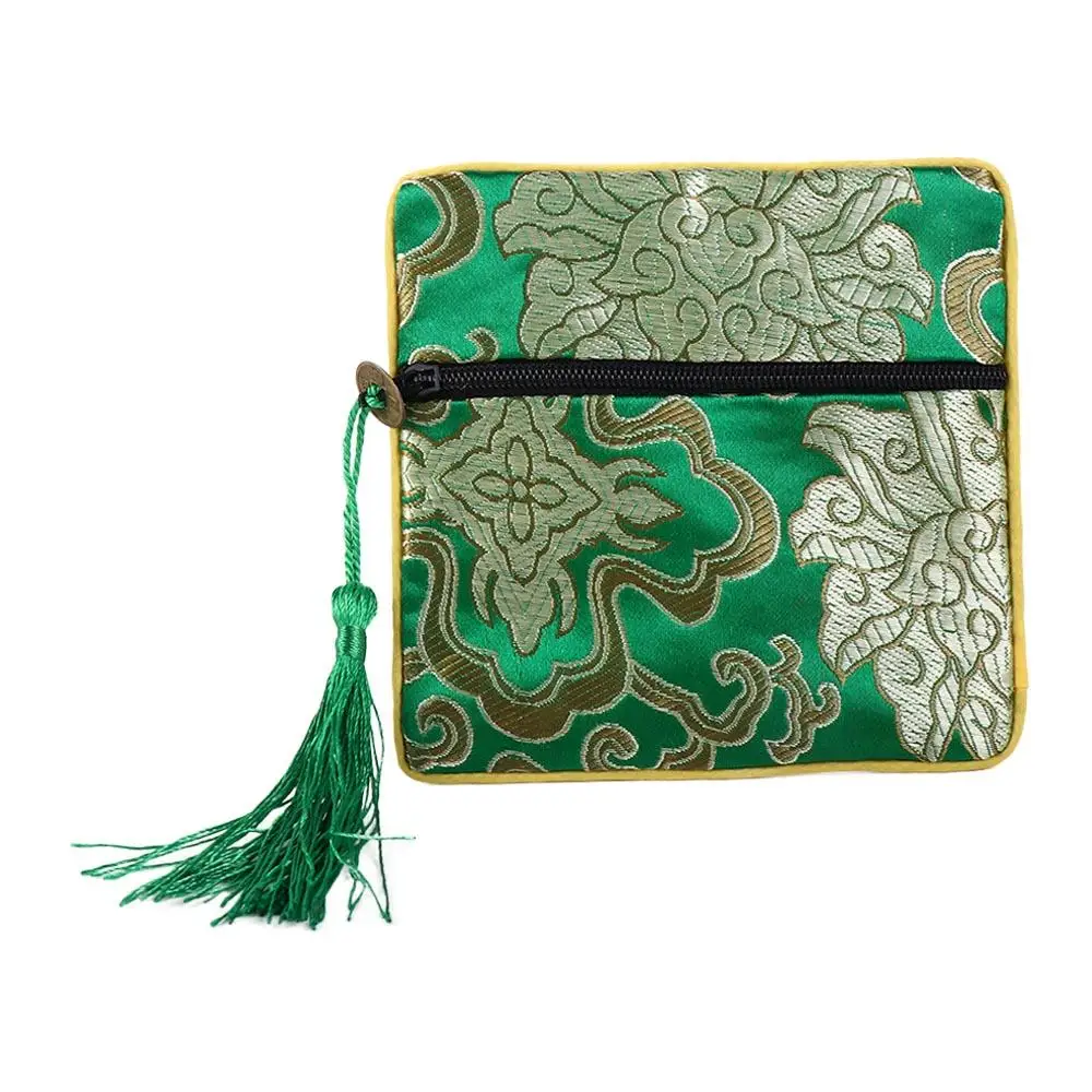 

Embroidery Flower Pattern Blessing Bag Chinese Style Coin Purse Brocade Pouch Jewelry Storage Bag Silk Jewelry Organizer