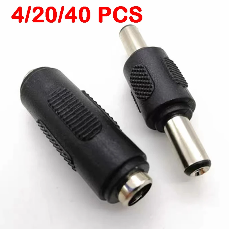 

4/20/40Pcs 5.5mm*2.1mm Male To Male DC Power Plug Jack Female To Female Socket Connector For CCTV Camcer Panel Mounting Adaptor