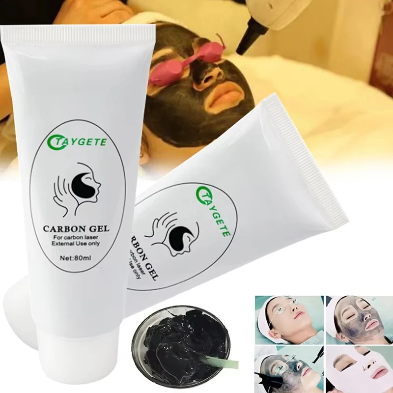 Mascarilla de Gel negro de 80 ml/Uds., crema de carbono para pelar la piel con láser ND YAG, blanqueamiento, rejuvenecimiento Facial, exfoliación hidratante, limpieza profunda