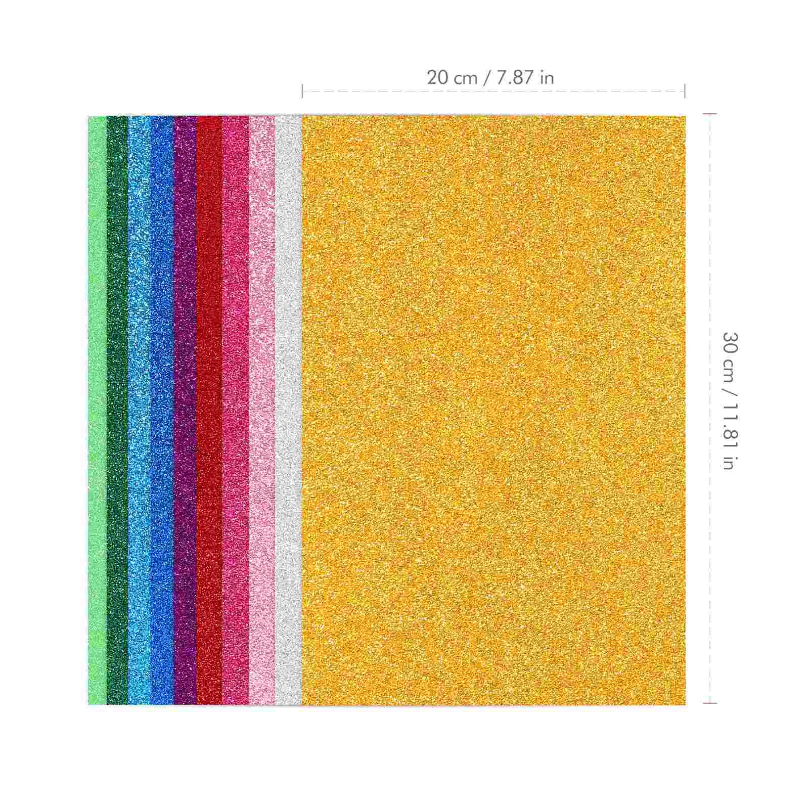 Supvox 10 fogli EVA colorati, fogli artigianali, fogli colorati assortiti scintillanti per progetti di bambini e artigianato