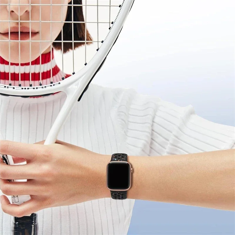 Original Sportarmband für Apple Watch Band 46 mm 49 mm 45 mm 44 mm 38 42 mm Farbige Partikel Gummiband IWatch Ultra 10 9 8 7 6 5 SE – Detail 10
