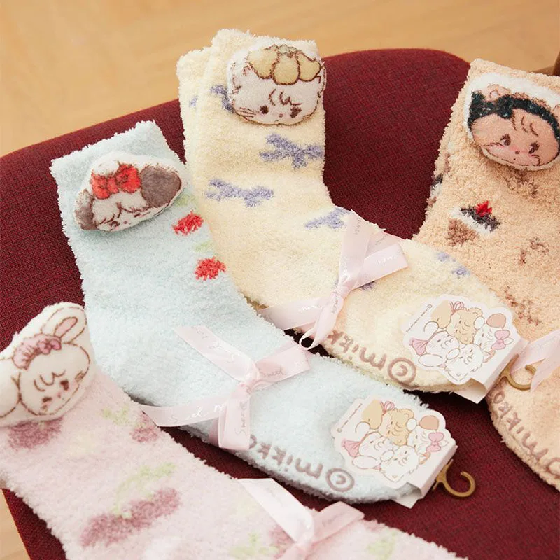 

Kawaii Mikko Children's Warm Mid Tube Socks Student Thickened Autumn Winter Cute Cartoon Home Floor Socks Girls Gifts Toys