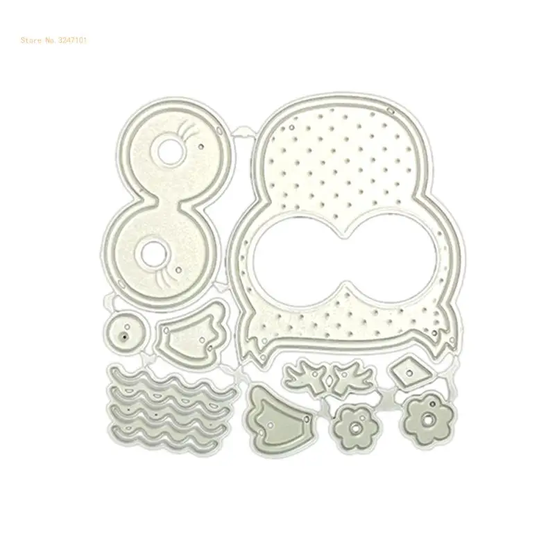 Adorable Owl Cutting Dies Carbon Steel Template for Holiday Festival DIY Decor Dropship