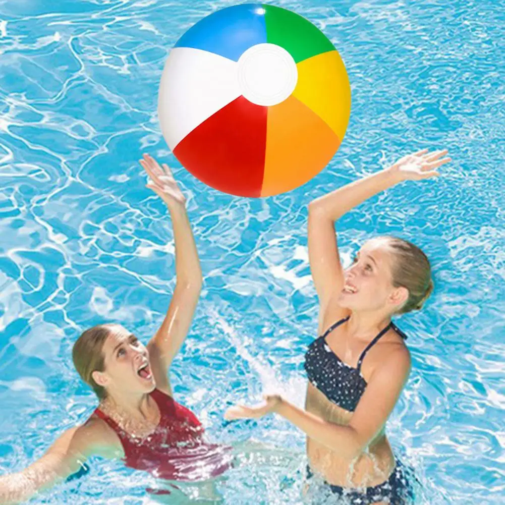 Palline da spiaggia estive facili da gonfiare pallone da spiaggia palline da spiaggia colorate arcobaleno per bambini divertenti giochi d'acqua giocattoli festa estiva