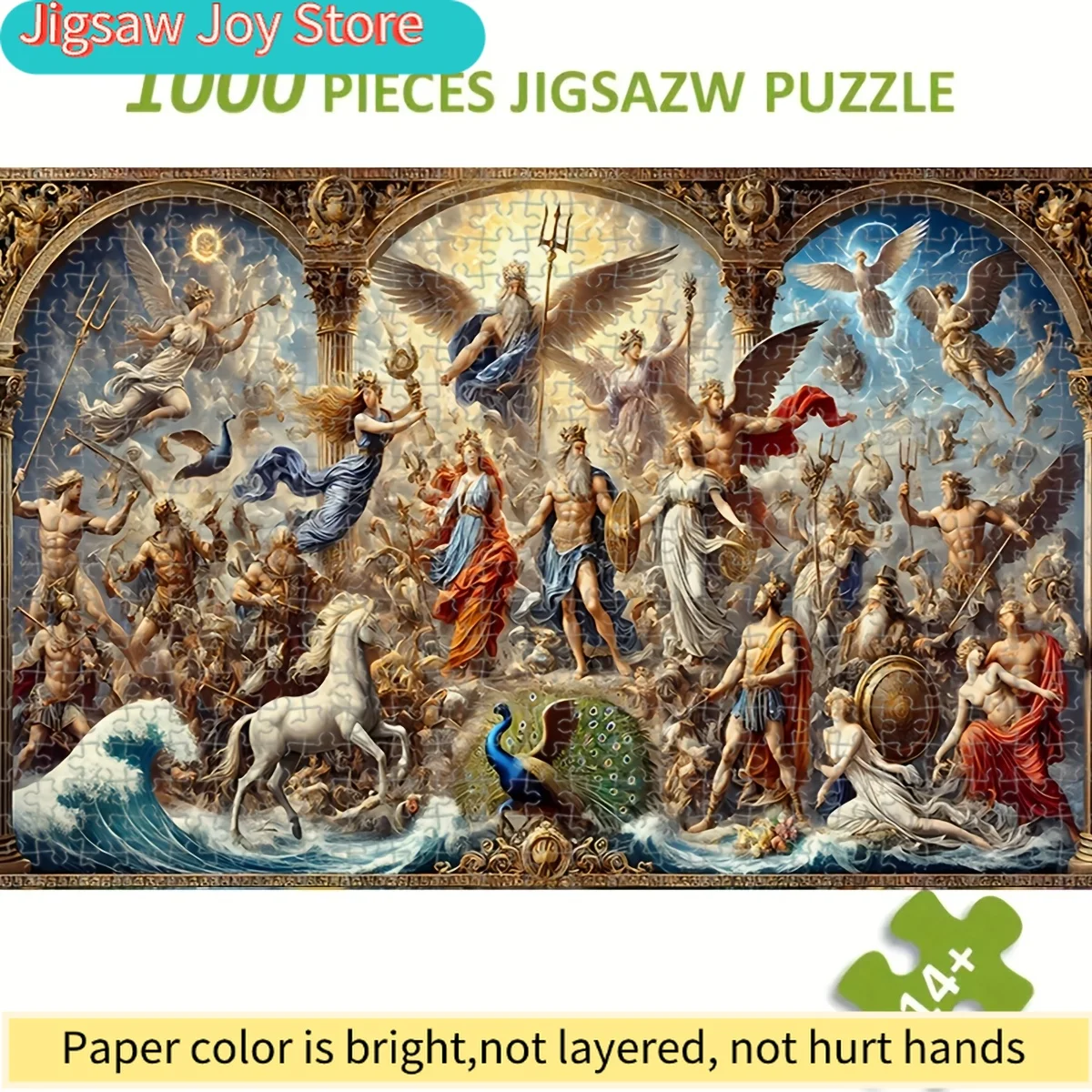 

1 коробка с пазлом на тему греческой мифологии, 50*70 см/19,7*27,6 дюймов, для обучения и отдыха, для любителей рукоделия, декор для дома. Настоящий Пер