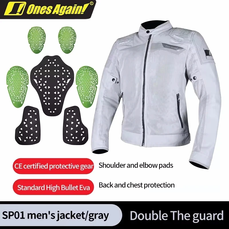 

Casual Motorcycle Jacket Built-in Ce Guard Protection Breathable Mesh For Summer Motocross Men's Riding