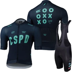 Cycling Sets Men's Clothing 2024 Jersey Summer Bike CSPD Male Set Shorts Man Bib Clothes Cyclist Cycle Spring Sleeve Pro Team