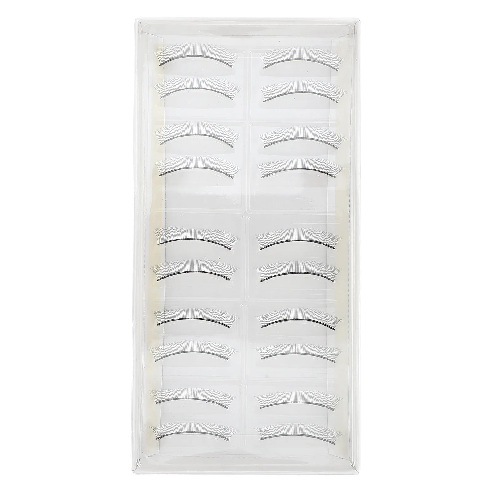 10Pairs Practice Eyelashes Natural Long Shape Training Fake Lashes for Eyelash Extensions Practice Strip Simulation False