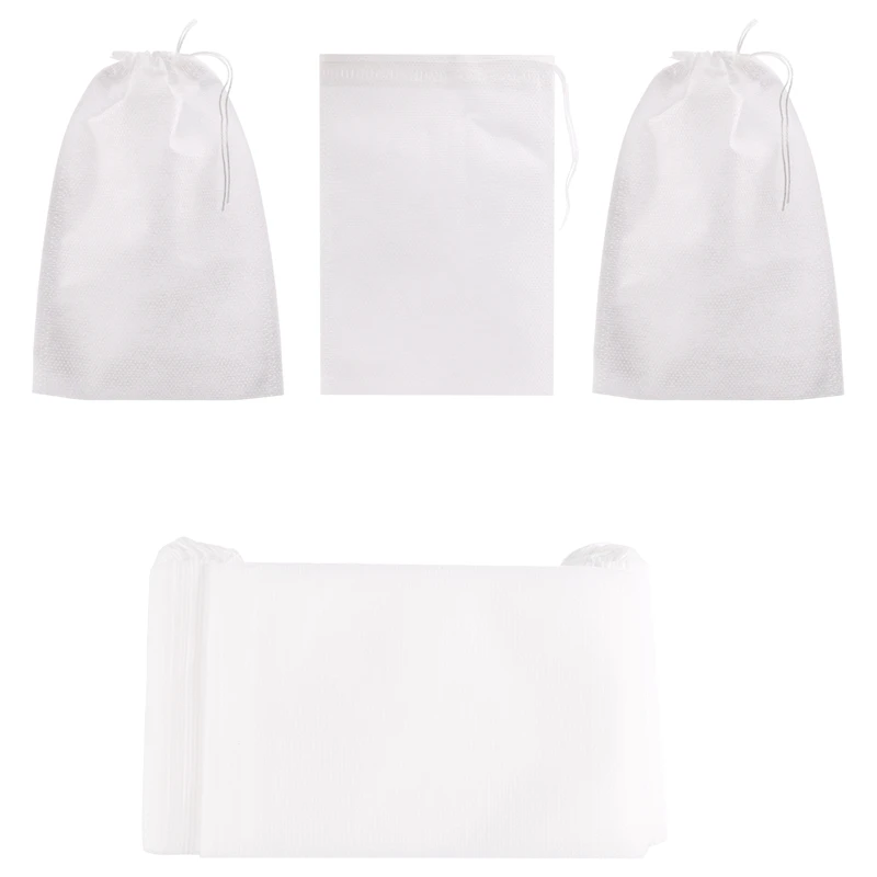 

100 одноразовых мешочков для холодного заваривания кофе без беспорядка, мелкоячеистые фильтр-мешки на завязках