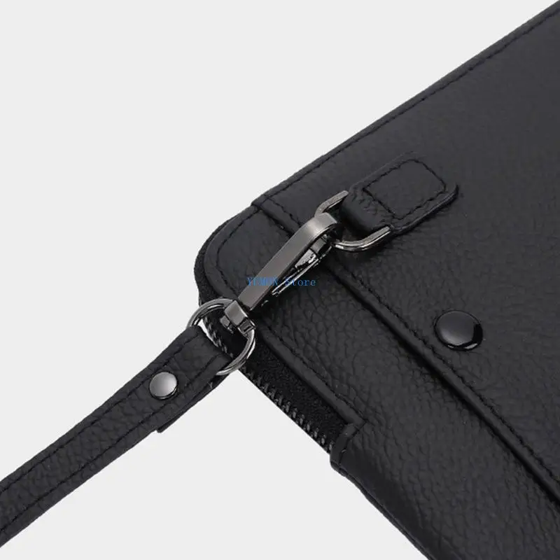 

D0UD Men Wallet Vintage Leather Long Wallet Zipper Business Coin Purse Phone