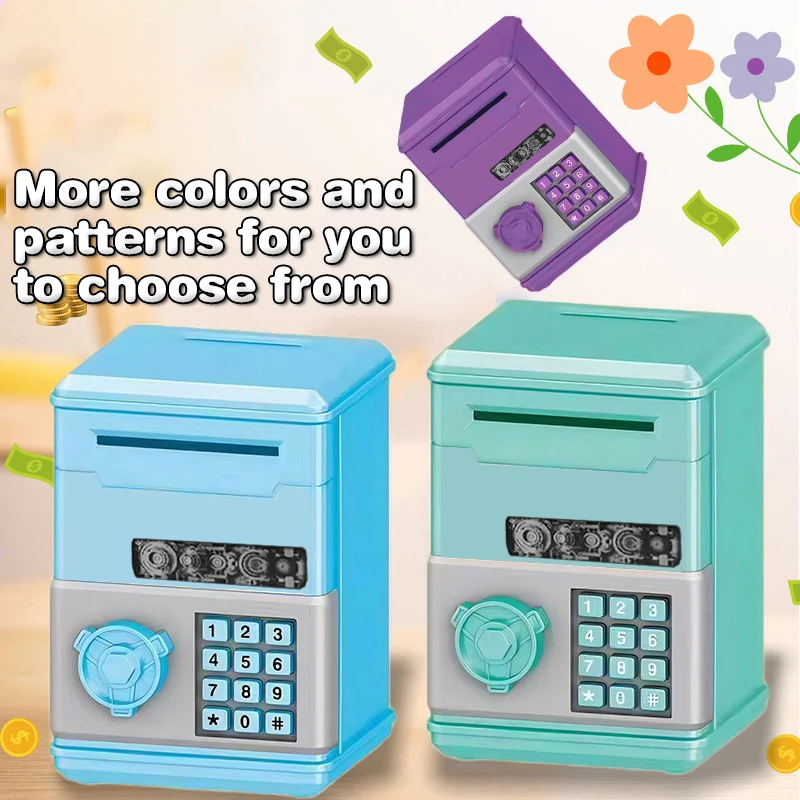 【Nice】Automatic Mini Safe Coins Cash Saving Money Box Password Counter Code Key Lock Coin Bank ATM Child