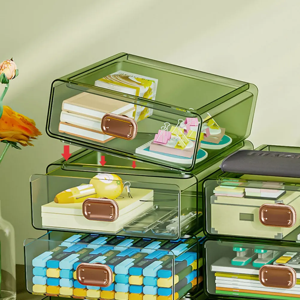 

Transparent Storage Box Large Capacity Drawer Style Makeup ganizer Multifunctional Desktop Case Plastic Desk Accessories