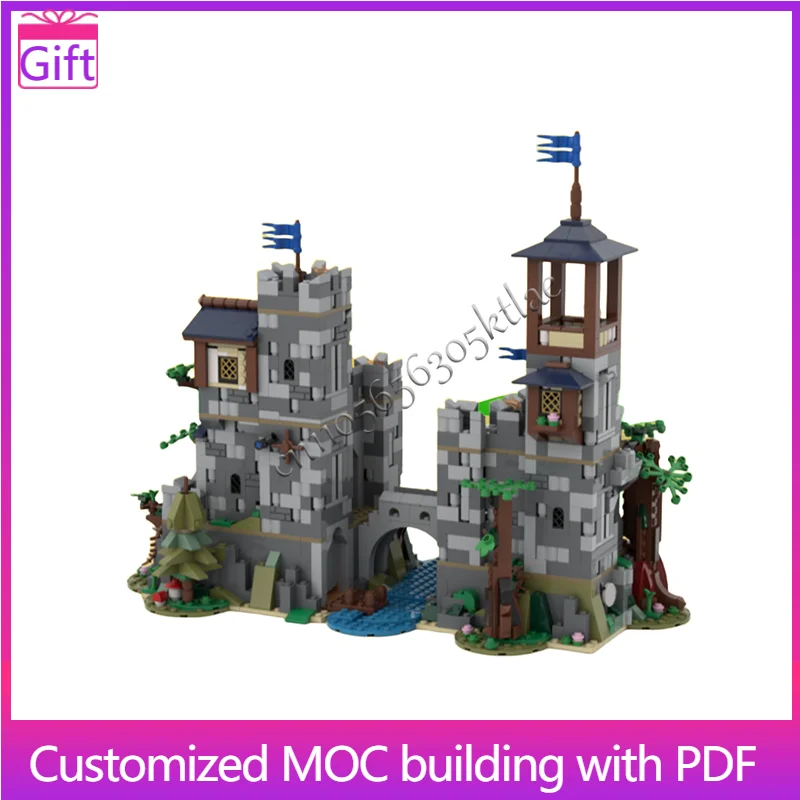

2118 PCS Rocky Castle Fortress Model With Watchtower Modular Building Blocks Kids Assembly Display Toys Festival Surprise Gift