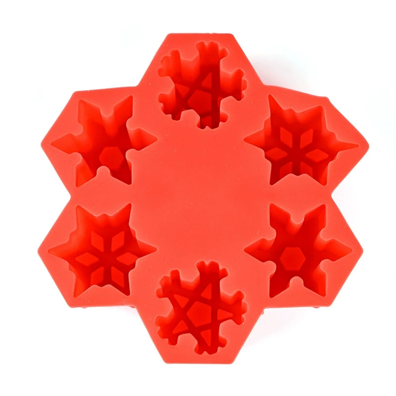 

Custom Silicone Snowflake Ice Cube Tray Easy Release 6-Cavity Whiskey Ice Mold for Kitchen Tool
