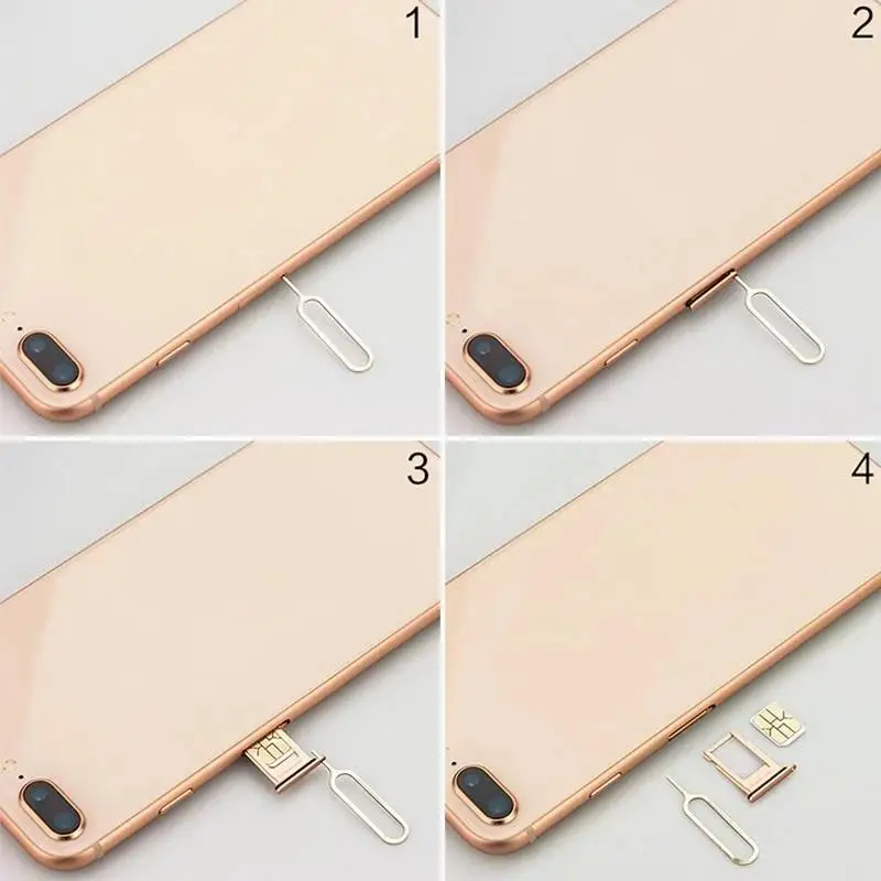 100pcs ซิมการ์ด Pin Eject เครื่องมือ Anti-Lost การ์ด Pin สําหรับ iPhone Samsung Universal ซิมการ์ด Remover ถาด Ejector Pin Key เปิดเครื่องมือ