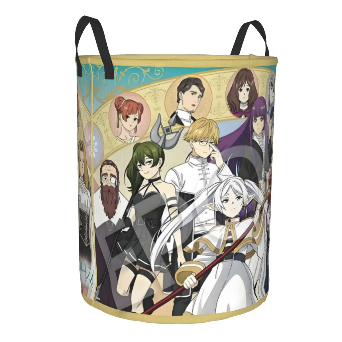 F-Frierens Beyond Journey's End Laundry Basket Collapsible Japane Anime Manga Clothes Hamper for Nursery Kids Toys Storage Bin