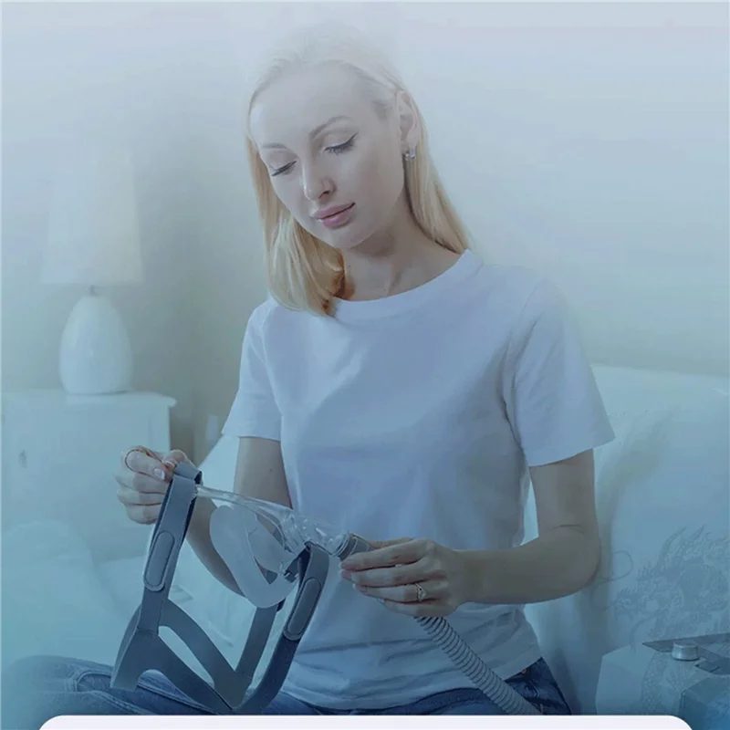 A03F-2X أقنعة CPAP لكامل الوجه مع أغطية الرأس والكوع/الدوار والوسادة، لوازم CPAP مناسبة لمعظم موديلات الآلات