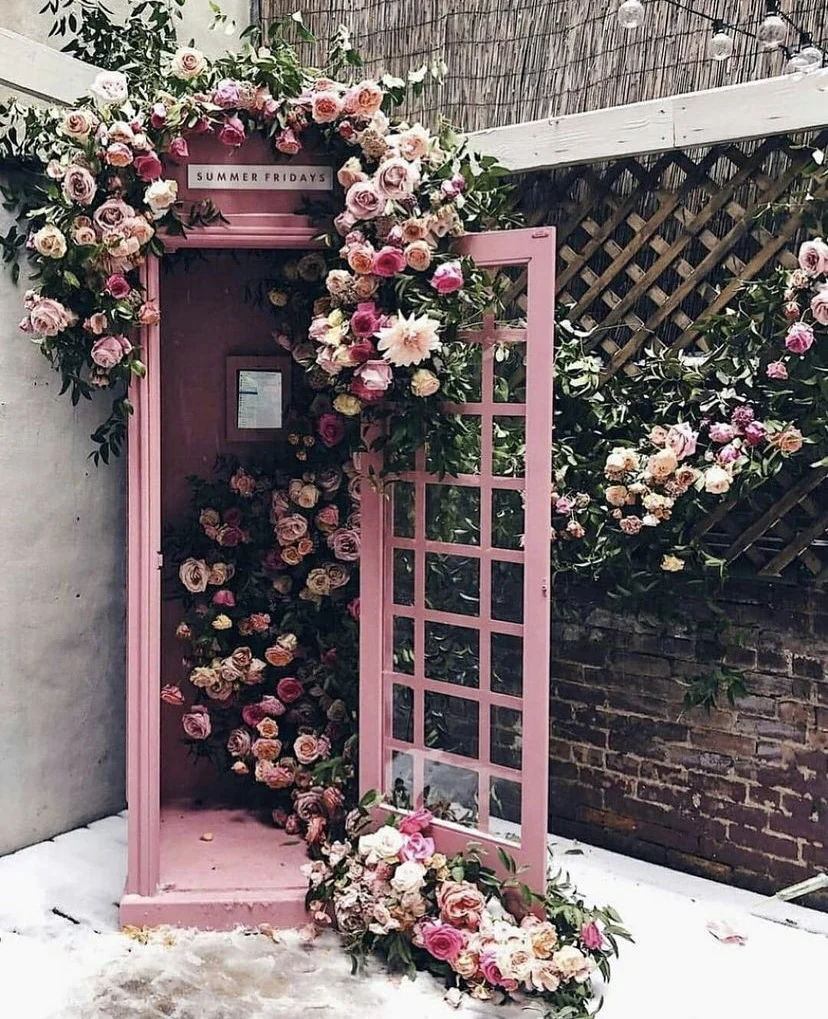 Hot Sale Steel Welding British Pink Telephone Booth Prop For event party supplies Decoration