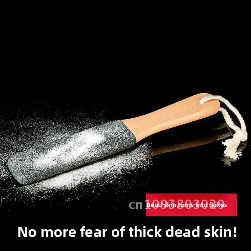 Raschietto per piedi in legno di faggio per la rimozione della pelle morta e dei calli Strumento per pedicure domestica Pietra per molatura del tallone di forma ovale di grandi dimensioni