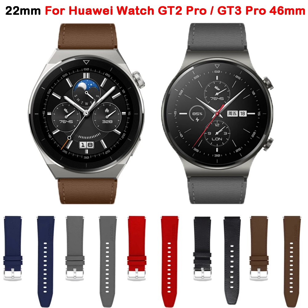 22mm Original Leather Watchband For Huawei Watch GT 2 GT2 Pro/ GT3 GT 3 Pro 46mm SE Bracelet Strap GT4 GT 4 46mm Smartwatch Band