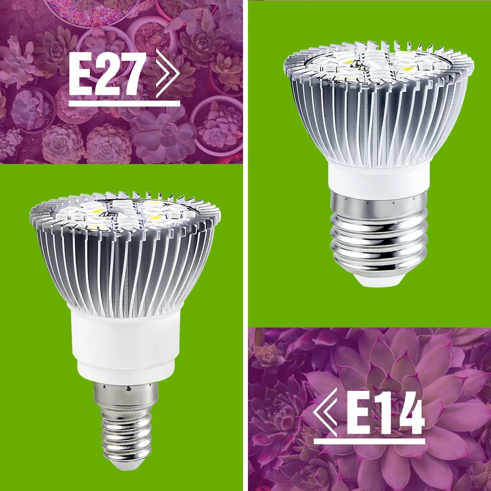 28W LED E27/E26 Plant Grow Light Bulb Full Spectrum IR UV Lamp Indoor Growbox Potted Flowers Succulent Cultivation Fill Lighting