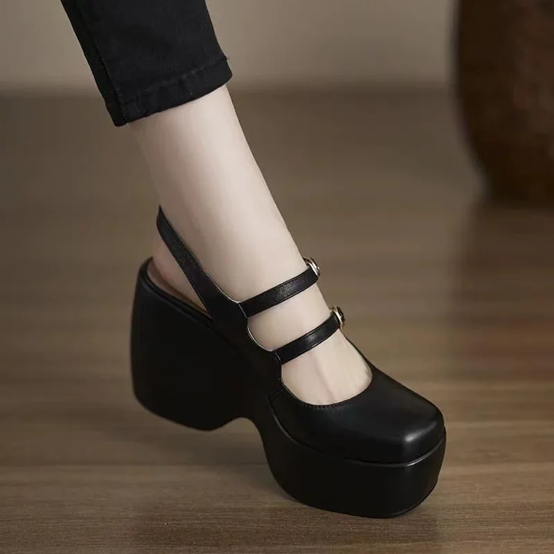 

Туфли-мэри-джейн Baotou на платформе с низким вырезом, новинка 2026 года, на утолщенной платформе