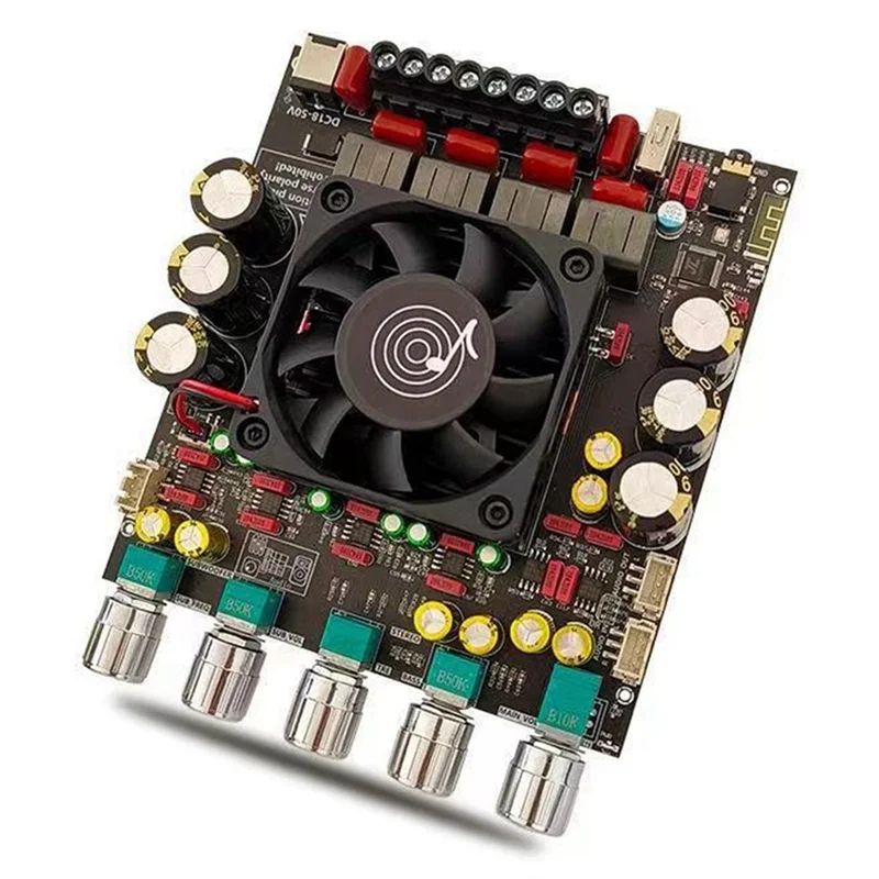 

AS21P Bluetooth 5.1 Digital Power Amplifier Board 2.1 Channel TPA3255 DC 18-50V for Subwoofer Speaker, Integrated