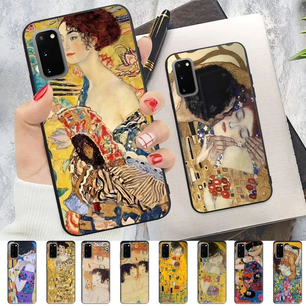 The Kiss Gustav Klimt Painting Phone Case For Samsung S 9 10 20 21 22 23 30 23plus lite Ultra FE S10lite Fundas