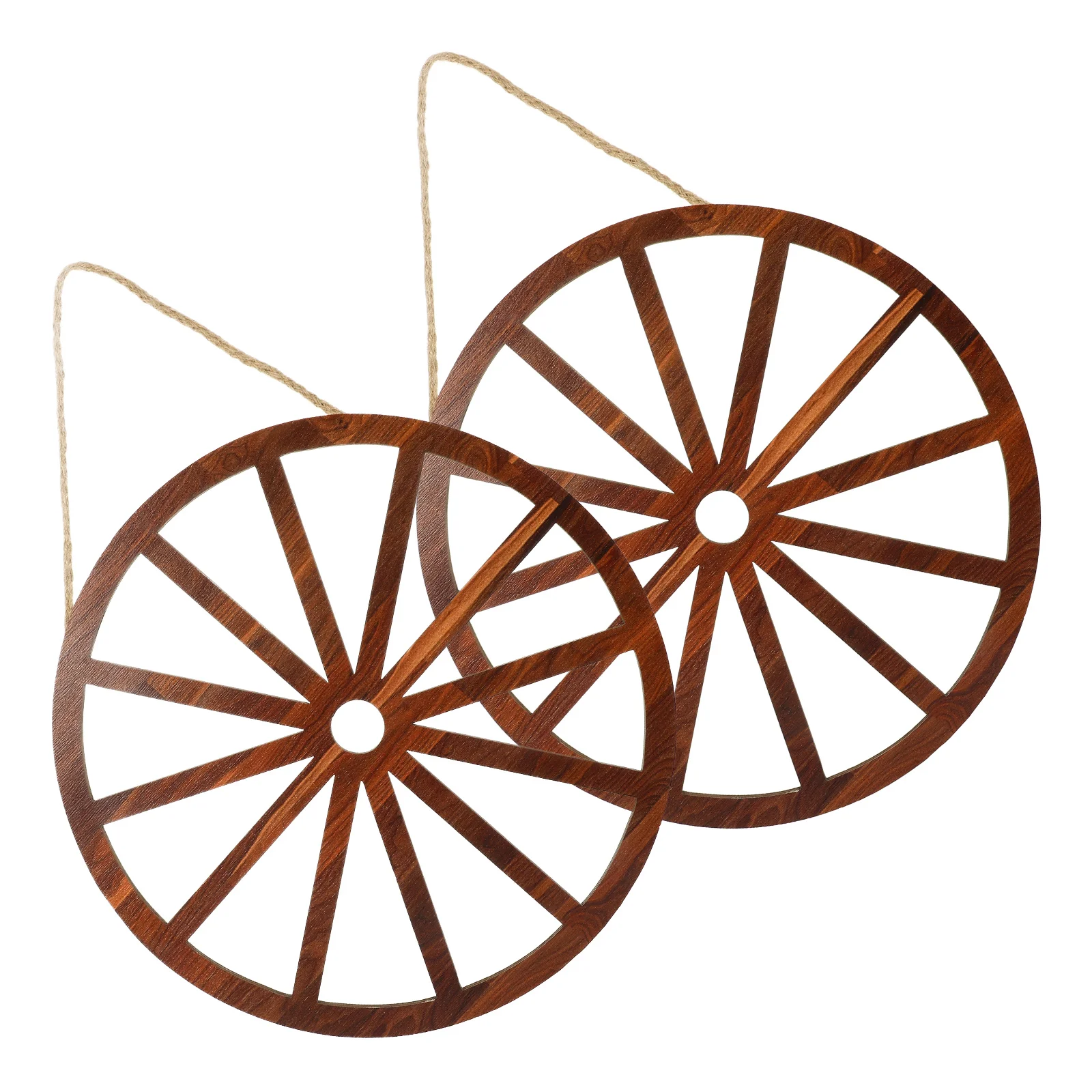 2 Pcs Wooden Wheel Decoration Wagon Wheels Barn Decorative Farmhouse Vintage Wall Home Wheeles Man