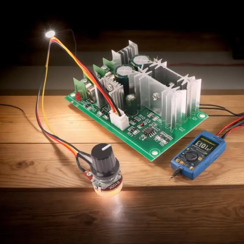 مجموعة وحدة محرك عالية الطاقة، وحدة تحكم في سرعة محرك PWM 20 أمبير، مناسبة لمحركات DC 10-60 فولت #3