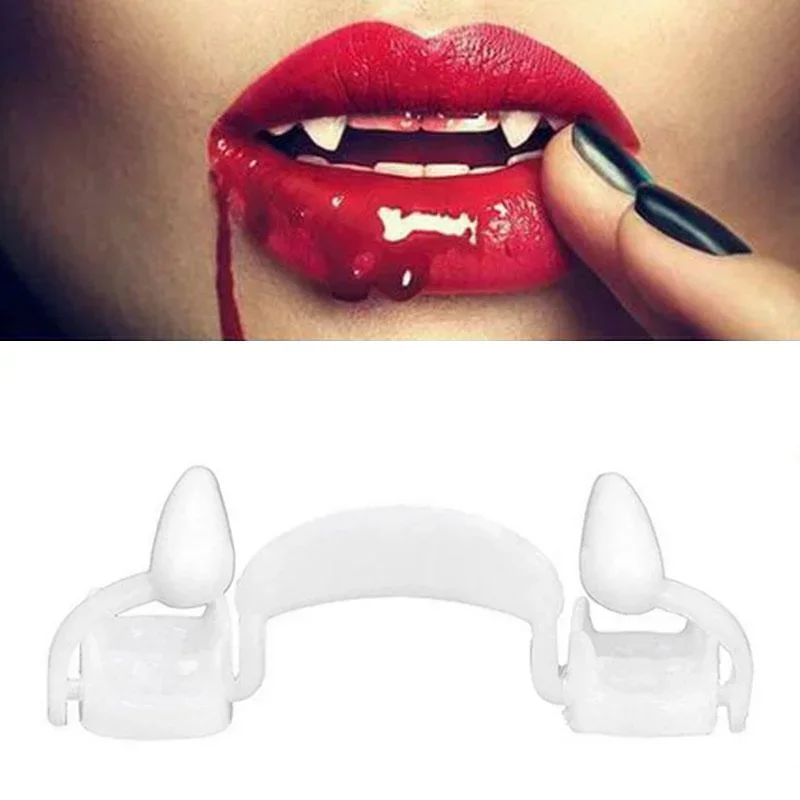 5PCS Retractable Vampire Teeth Halloween Vampire Fangs Dentures Zombie Teeth Small Tiger Teeth Cosplay Party Decoration