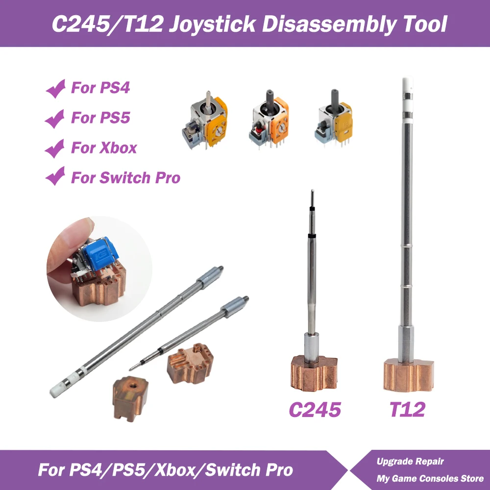 Pointe de fer à souder pour Joystick amovible T12 C245, noyau chauffant pour Xbox PS4 PS5 Switch Pro, outil d'installation de démontage du Joystick