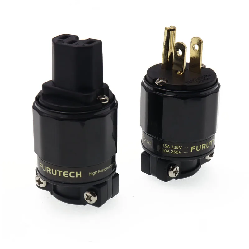 

High-end FI-11 Audio Power Plug EU / US Version 24K Gold Plated IEC Connector HiFi Audio Power Cable Accessories